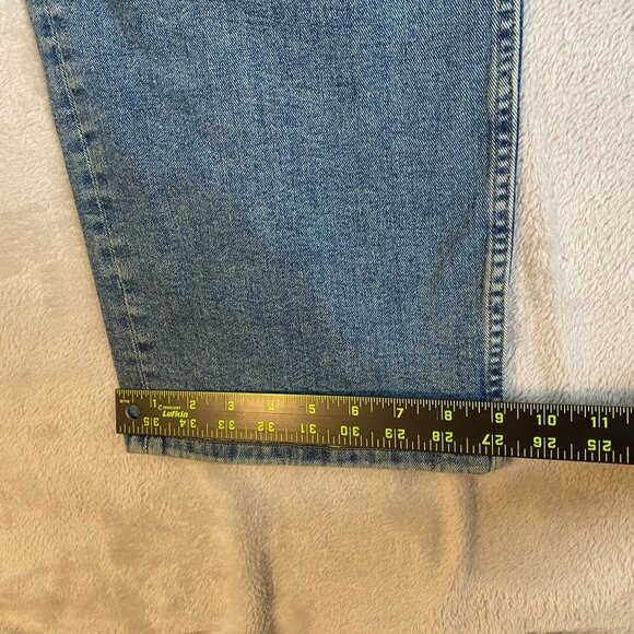 Essentials Mens Jeans Size 50x28 Straight Blue Denim Cotton Blend Stretch - Picture 5 of 10
